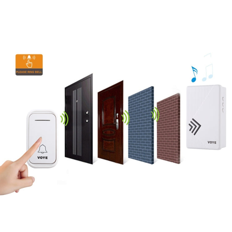 VOYE V022F Home Music Remote Control Wireless Doorbell with 38 Polyphony Sounds, V022F VOYE V022F Home Music Remote Control Wireless Doorbell with 38 Polyphony Sounds, V022F